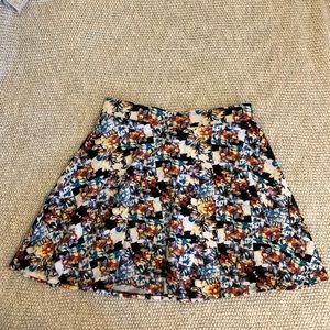 High Waisted Print A-like Skirt sz L
